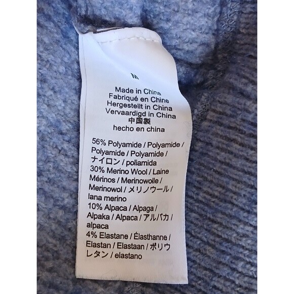 J Crew Womens Sweater Medium Blue Gray Alpaca Merino Wool Blend Textured Cozy - Picture 15 of 15